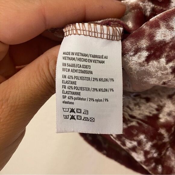 American Eagle SOFT SEXY stretch crushed VELVET CROP slip CAMI Y2K top M - Picture 9 of 12